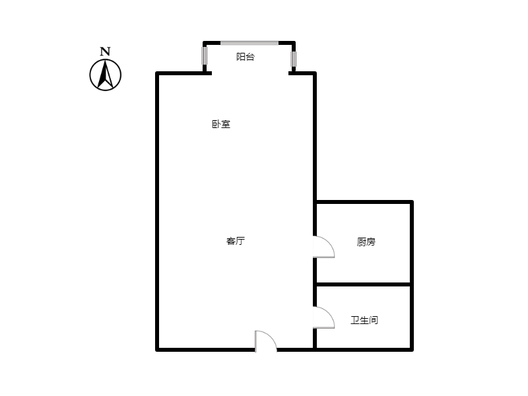天保郦景1室1厅1卫户型图
