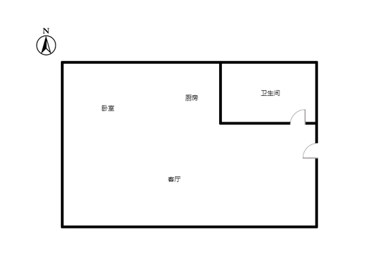 京第银座1室1厅1卫户型图
