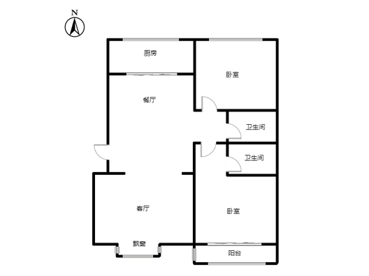 华泰豪庭2室2厅2卫户型图