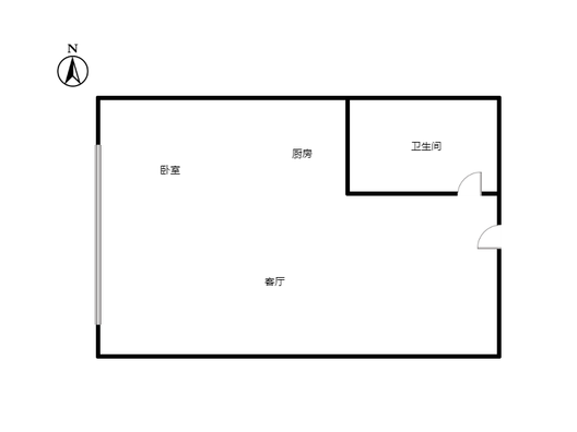 京第银座1室1厅1卫户型图