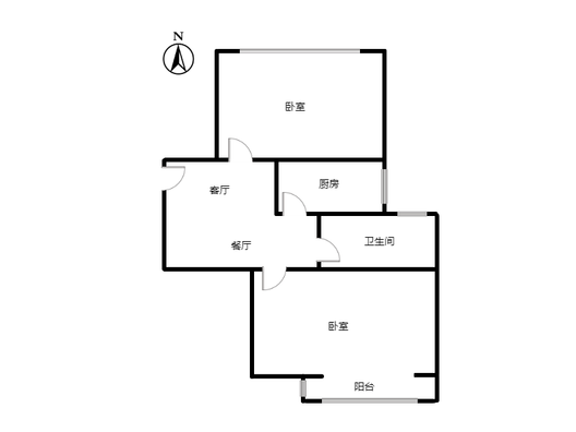 云景城2室2厅1卫户型图