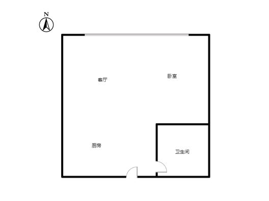 京第银座1室1厅1卫户型图