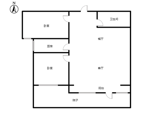 联合七号院2室2厅1卫户型图