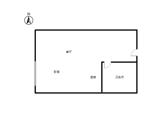 京第银座1室1厅1卫户型图