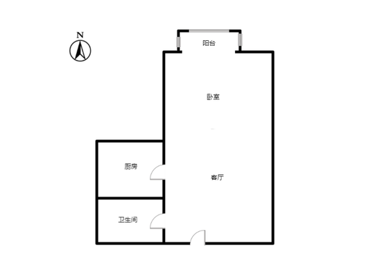 天保郦景1室1厅1卫户型图
