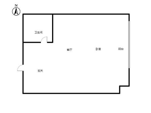 金街公寓1室1厅1卫户型图