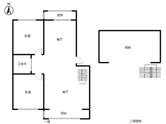 水乡园2室2厅1卫户型图