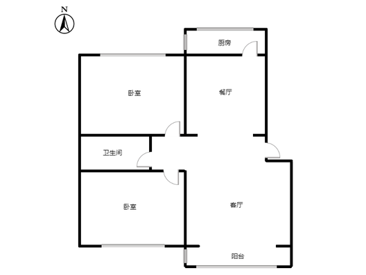 水乡园2室2厅1卫户型图