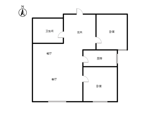 K2狮子城2室2厅1卫户型图