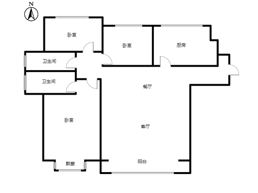 凯兴花园（悦享城）3室2厅2卫户型图
