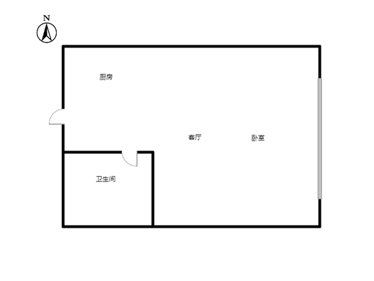 金街公寓1室1厅1卫户型图
