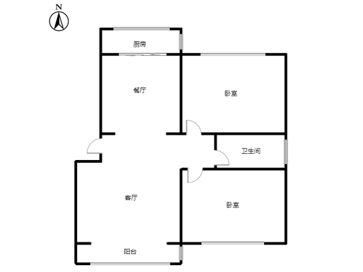 水乡园2室2厅1卫户型图