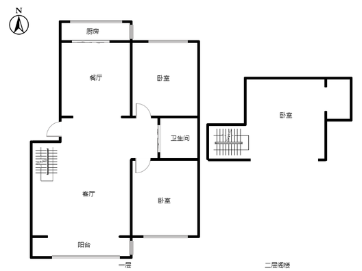 水乡园2室2厅1卫户型图