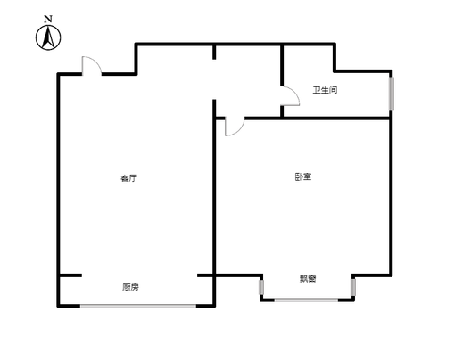 凯兴花园（悦享城）1室1厅1卫户型图