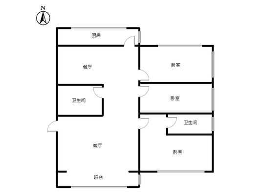 水乡园3室2厅2卫户型图