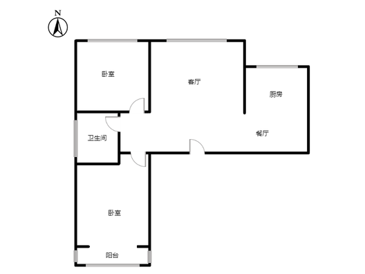 水尚仁佳2室1厅1卫户型图