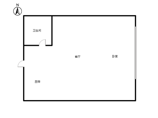 金街公寓1室1厅1卫户型图