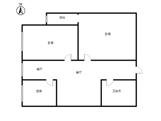 弘德缘（豪门庄园三期）2室2厅1卫户型图