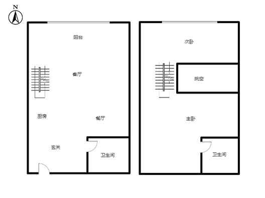 万科城际之光2室2厅2卫户型图