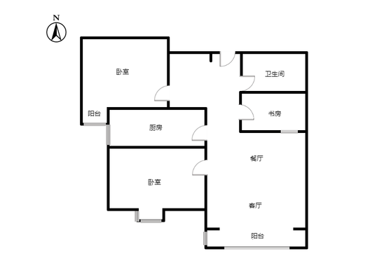 香邑溪谷一期2室2厅1卫户型图