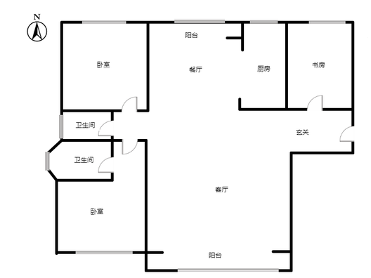 香邑溪谷一期3室2厅2卫户型图
