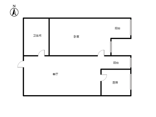 弘德缘（豪门庄园三期）1室1厅1卫户型图