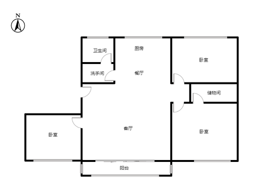 豪门庄园东区3室2厅1卫户型图
