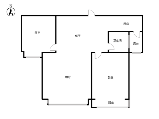 天伦湾一期2室2厅1卫户型图