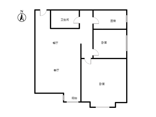 名流一品2室2厅1卫户型图