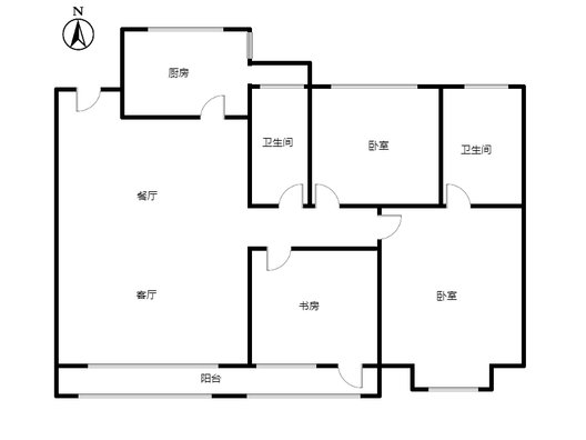 中冶未来城3室2厅2卫户型图