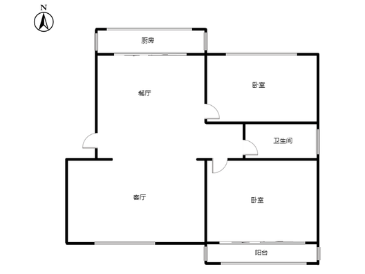 长天小区2室2厅1卫户型图