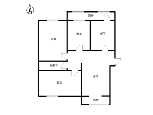华阳水电小区3室2厅1卫户型图