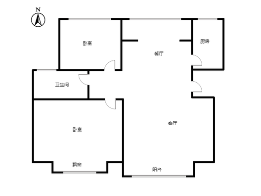 技校家园2室2厅1卫户型图