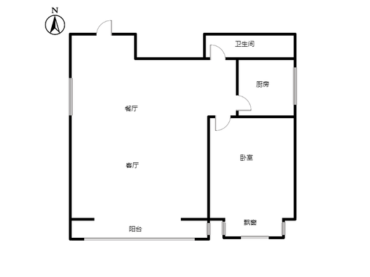 技校家园1室2厅1卫户型图