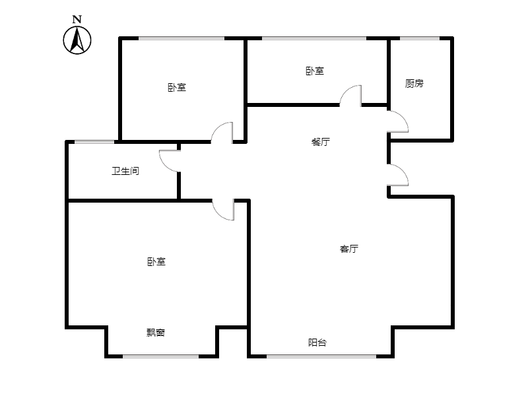 技校家园3室2厅1卫户型图