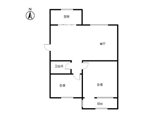 范阳水电小区2室1厅1卫户型图