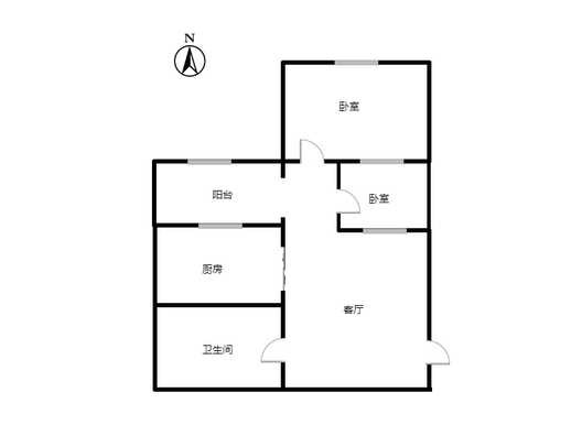 鸿盛凯旋门2室1厅1卫户型图