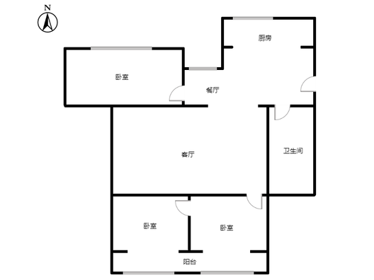 兴泰小区3室2厅1卫户型图