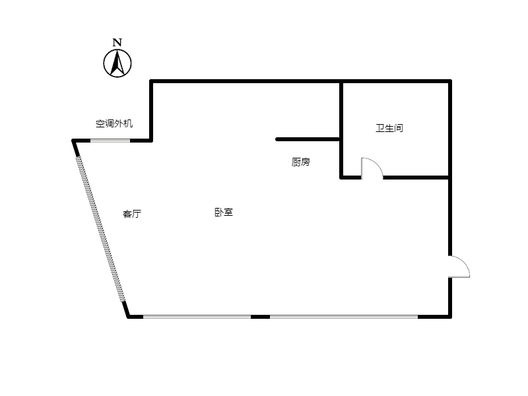 万科城际之光1室1厅1卫户型图