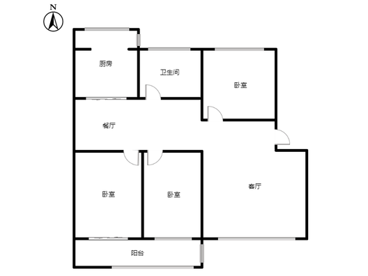 涿州银都小区3室2厅1卫户型图