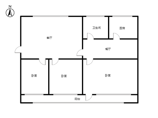 华光小区3室2厅1卫户型图