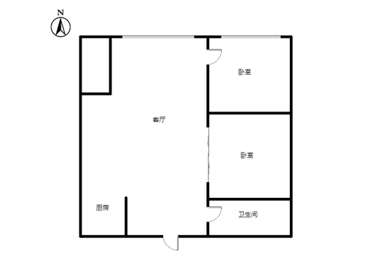 万科城际之光2室1厅1卫户型图