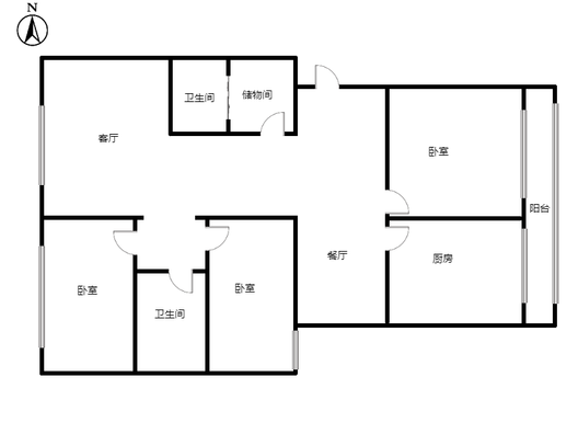 顺通小区3室2厅2卫户型图