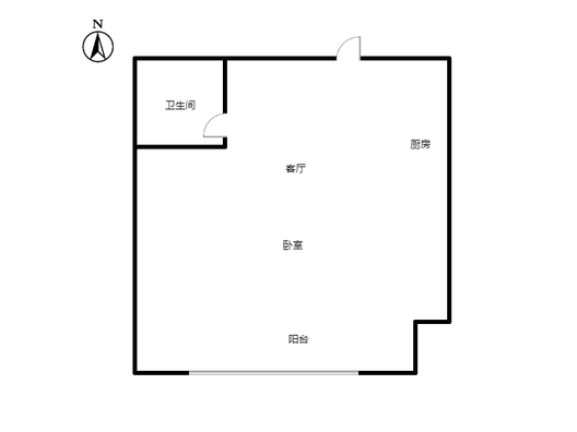 万科城际之光1室1厅1卫户型图