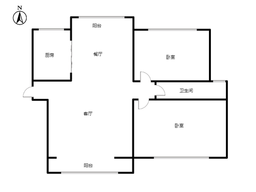 技校家园2室2厅1卫户型图