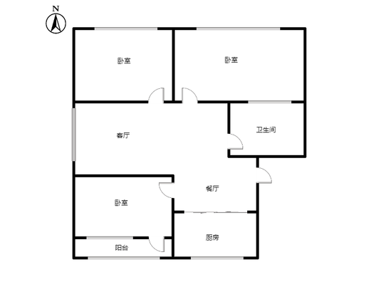 华光小区3室2厅1卫户型图