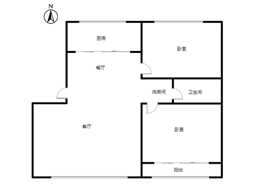 紫晨小区2室2厅1卫户型图