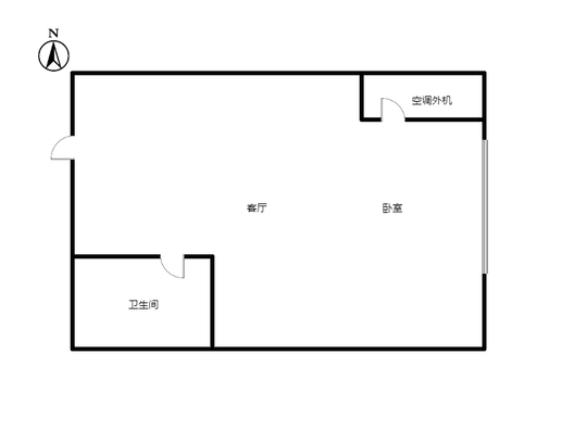 万科城际之光1室1厅1卫户型图