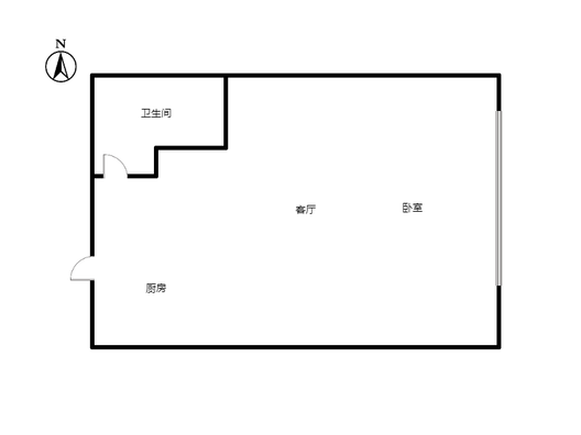 万科城际之光1室1厅1卫户型图