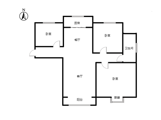 香邑溪谷一期3室2厅1卫户型图